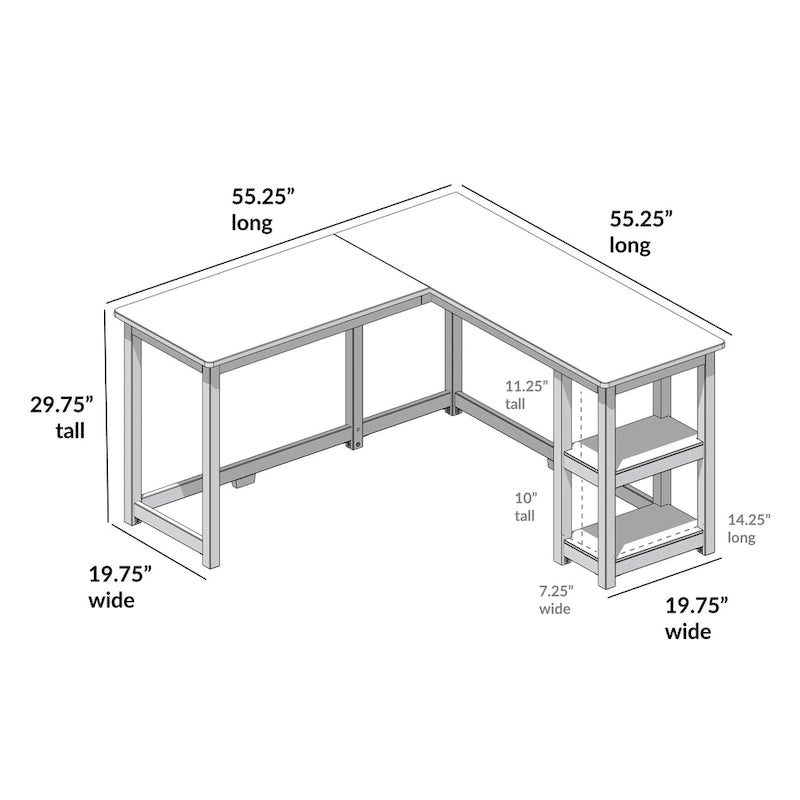 Max and Lily Corner Desk w/ Shelves