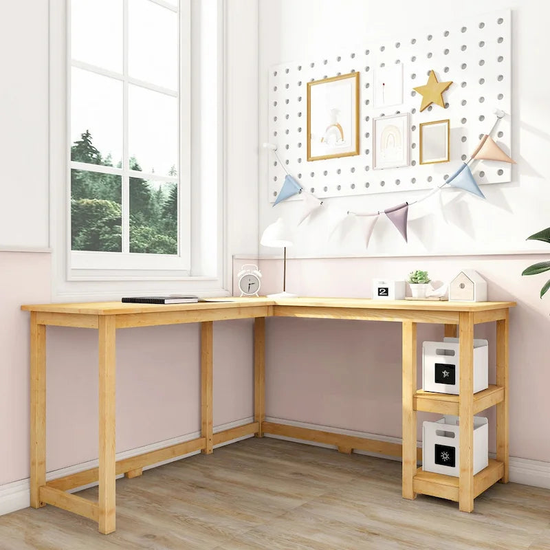 Max and Lily Corner Desk w/ Shelves