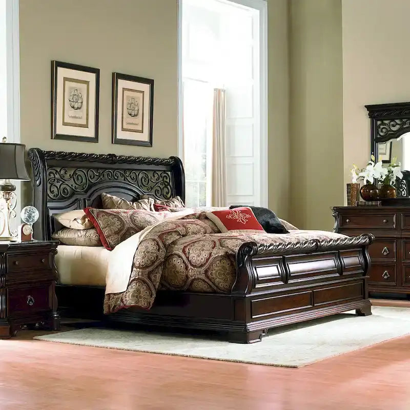 Gracewood Hollow Arbor Place Brownstone Sleigh Bed
