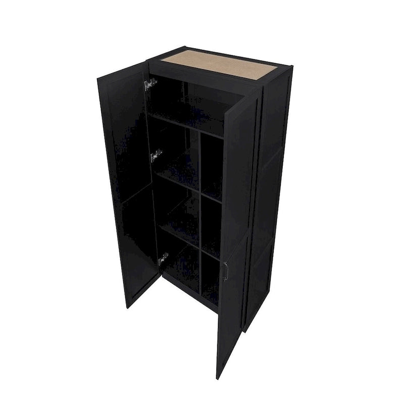 Manhattan Comfort Hopkins Modern 7 Shelf Freestanding Storage Closet Set of 2