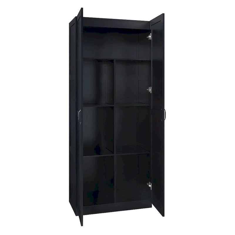Manhattan Comfort Hopkins Modern 7 Shelf Freestanding Storage Closet Set of 2