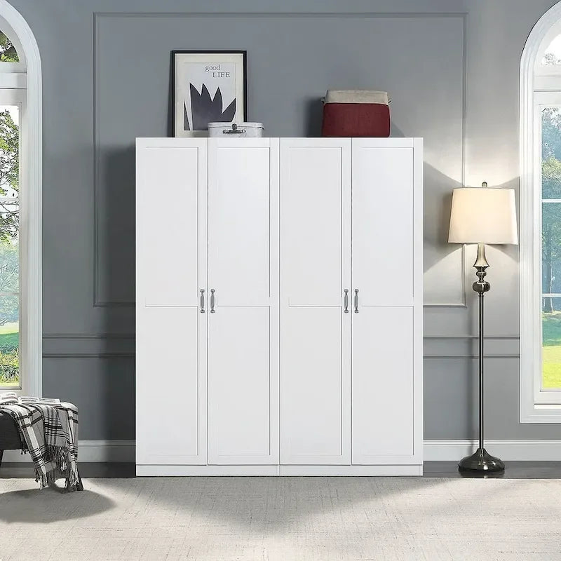 Manhattan Comfort Hopkins Modern 7 Shelf Freestanding Storage Closet Set of 2