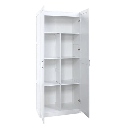 Manhattan Comfort Hopkins Modern 7 Shelf Freestanding Storage Closet Set of 2