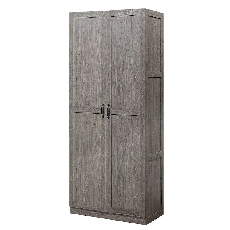 Manhattan Comfort Hopkins Modern 7 Shelf Freestanding Storage Closet Set of 2