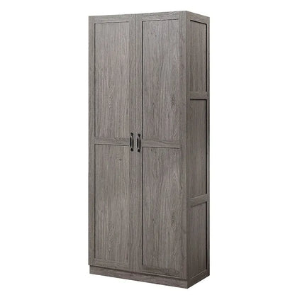 Manhattan Comfort Hopkins Modern 7 Shelf Freestanding Storage Closet Set of 2