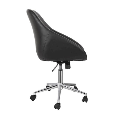 Porthos Home Hayes Swivel Office Chair, Chrome Base, PU Leather