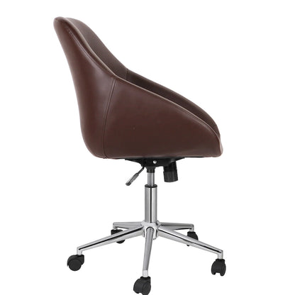 Porthos Home Hayes Swivel Office Chair, Chrome Base, PU Leather