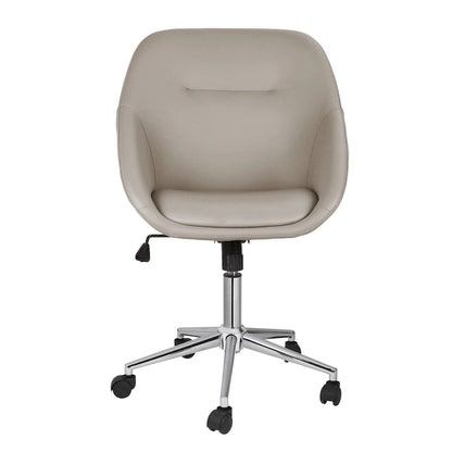 Porthos Home Hayes Swivel Office Chair, Chrome Base, PU Leather