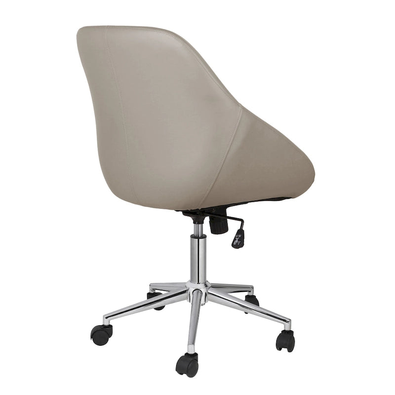 Porthos Home Hayes Swivel Office Chair, Chrome Base, PU Leather
