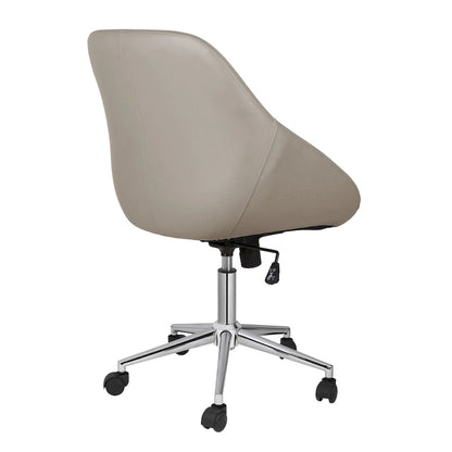 Porthos Home Hayes Swivel Office Chair, Chrome Base, PU Leather