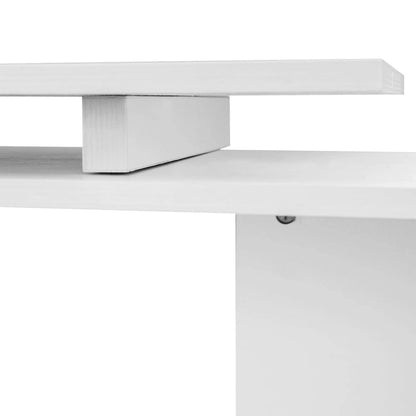 HOMCOM 55  Rotating Corner Computer Desk: L-Shaped Workstation, Storage Shelves