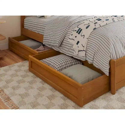 Queen-King-Twin XL Mid-Century Modern Under Bed Storage Drawers