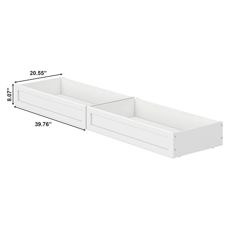 Queen-King-Twin XL Mid-Century Modern Under Bed Storage Drawers