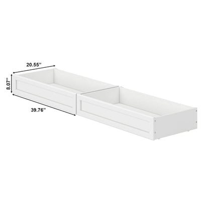 Queen-King-Twin XL Mid-Century Modern Under Bed Storage Drawers
