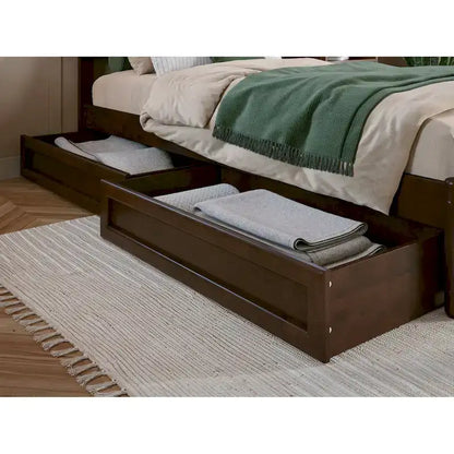 Queen-King-Twin XL Mid-Century Modern Under Bed Storage Drawers