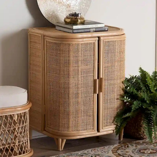Yanka Bohemian Natural Rattan Storage Cabinet