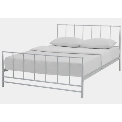 White Metal King Size Bed Frame (76x80 inches)