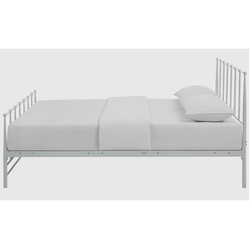 White Metal King Size Bed Frame (76x80 inches)
