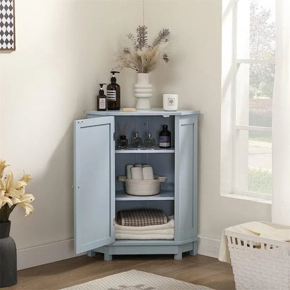 Bathroom Storage Cabinet with Adjustable Shelves,Free Standing Corner Cabinet with Single Door,Freestanding Floor Cabinet