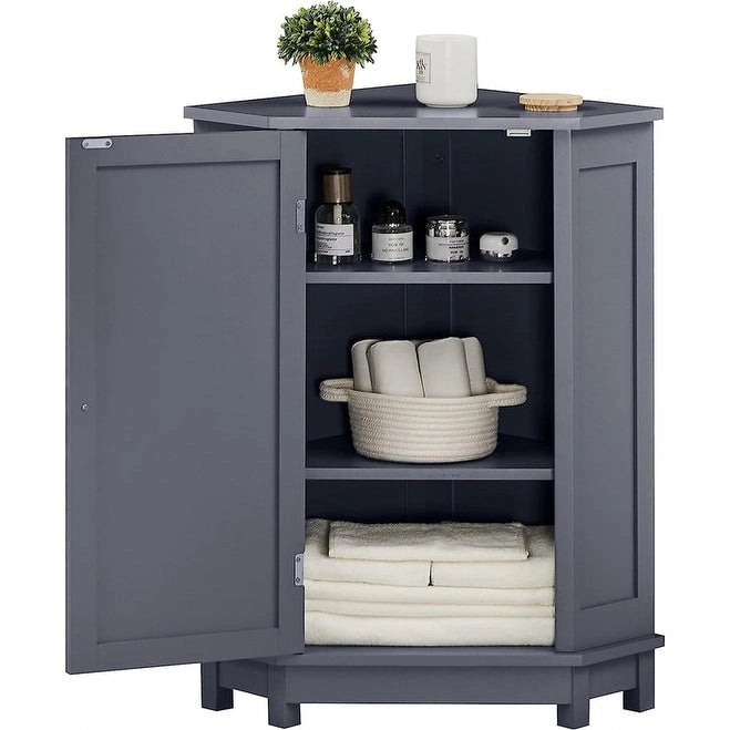 Bathroom Storage Cabinet with Adjustable Shelves,Free Standing Corner Cabinet with Single Door,Freestanding Floor Cabinet