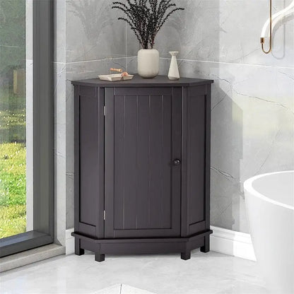 Bathroom Storage Cabinet with Adjustable Shelves,Free Standing Corner Cabinet with Single Door,Freestanding Floor Cabinet