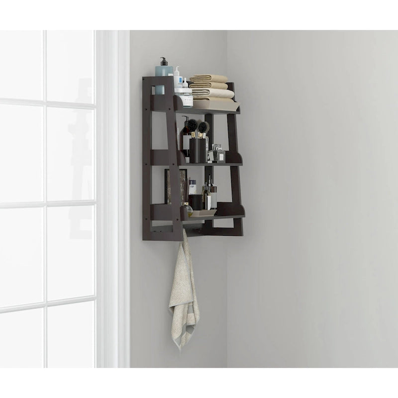 UTEX 3 Tier Bathroom Shelf Wall Mounted with Towel Hooks, Bathroom Organizer Shelf Over The Toilet