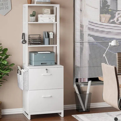 File Cabinet 2 Drawer Lock Filing Cabinet Printer Stand Bookshelves