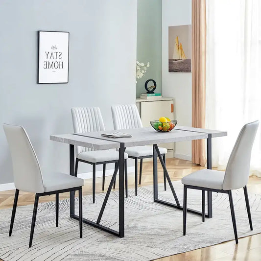 5-piece Dining Table Chairs Set, Rectangular Dining Room Table Set