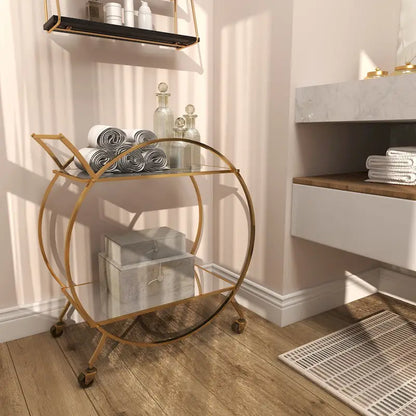 Iron Contemporary Bar Cart 30 x 27 x 15
