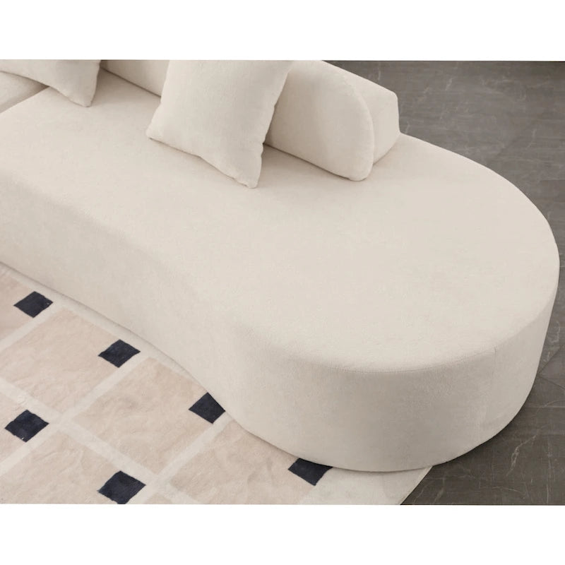 [NEW ARRIVED] [VIDEO PROVIDED] Modern curved combination sofa, terrycloth fabric sofa, minimalist sofa in living room, apartment