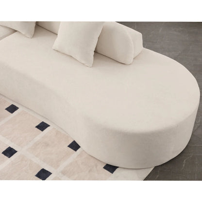 [NEW ARRIVED] [VIDEO PROVIDED] Modern curved combination sofa, terrycloth fabric sofa, minimalist sofa in living room, apartment