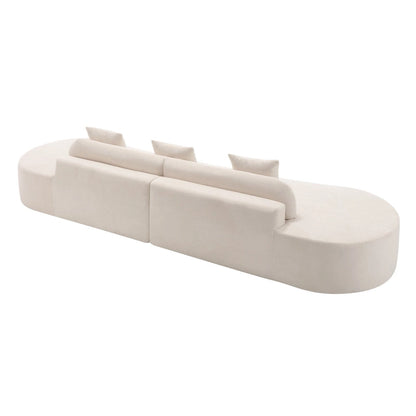 [NEW ARRIVED] [VIDEO PROVIDED] Modern curved combination sofa, terrycloth fabric sofa, minimalist sofa in living room, apartment
