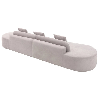 [NEW ARRIVED] [VIDEO PROVIDED] Modern curved combination sofa, terrycloth fabric sofa, minimalist sofa in living room, apartment