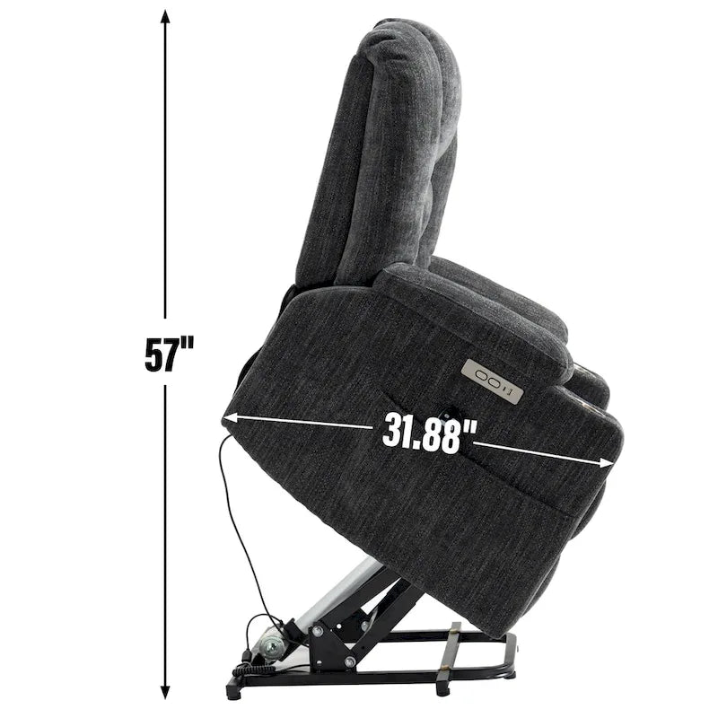 EMON'S Large Power Lift Recliner Chair with Massage and Heat for Elderly, Overstuffed Wide Recliners, Heavy Duty Motion Mechanis