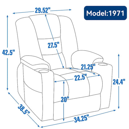 EMON'S Large Power Lift Recliner Chair with Massage and Heat for Elderly, Overstuffed Wide Recliners, Heavy Duty Motion Mechanis