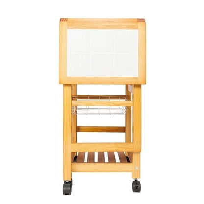 Portable Rolling Drop Leaf Kitchen Storage Trolley Cart