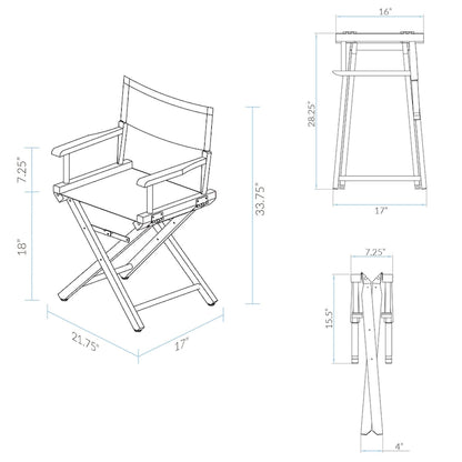 18 Director's Chair Honey Oak Frame-Congo BongoNatural - 21.75W x 17D x 33.75H