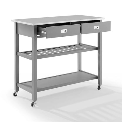 Crosley Chloe Stainless Steel Top Kitchen Island/Cart - 37H x 42W x 20D