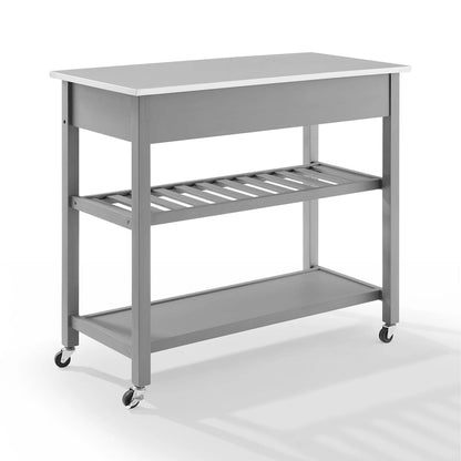 Crosley Chloe Stainless Steel Top Kitchen Island/Cart - 37H x 42W x 20D