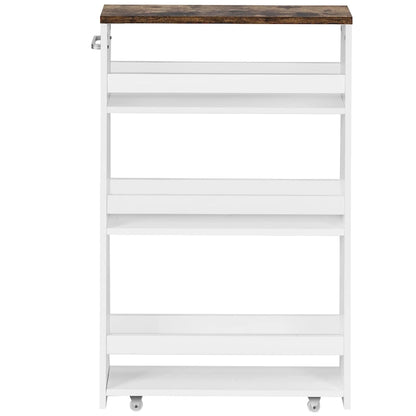 4 Tier Rolling Storage Trolley w/ Convenient Handle & Large Space