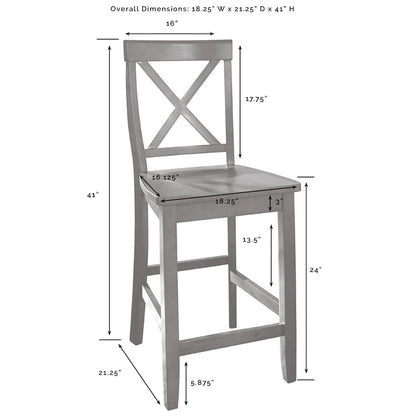 Crosley Julia Wood Top Island With X-Back Stools - 50 W x60 D x41 H