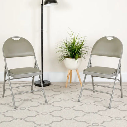 2 Pack Extra Large Ultra-Premium Triple Braced Folding Chair