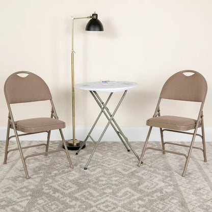 2 Pack Extra Large Ultra-Premium Triple Braced Folding Chair