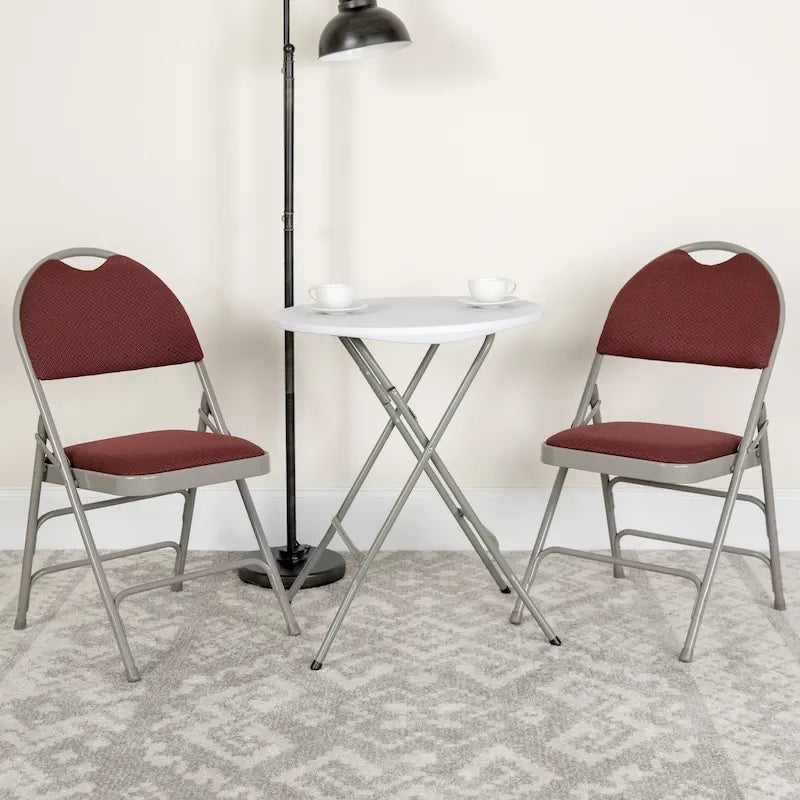 2 Pack Extra Large Ultra-Premium Triple Braced Folding Chair