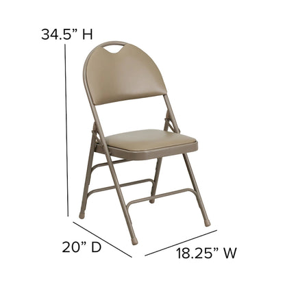 2 Pack Extra Large Ultra-Premium Triple Braced Folding Chair