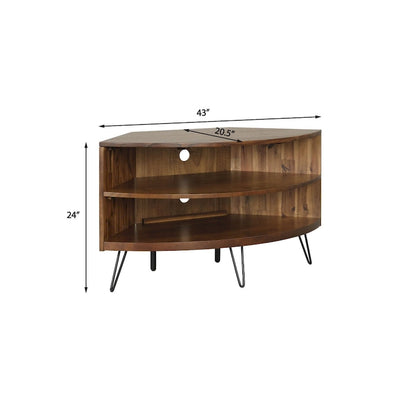 Declan Solid Acacia 43-inch Corner Media Stand