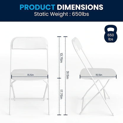 Plastic Folding Chair - 650LB Weight Capacity - Event Chair