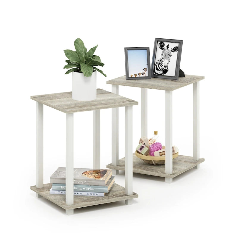 Porch & Den Rutherford Simplistic Square End Tables (Set of 2)