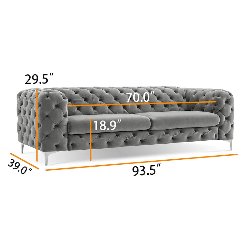 Corvus Aosta Tufted Velvet Chesterfield Sofa