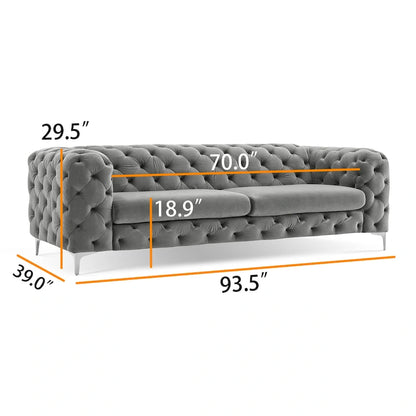 Corvus Aosta Tufted Velvet Chesterfield Sofa